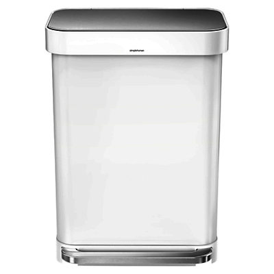 Simplehuman Liner Pocket Pedal Bin, White, 55L